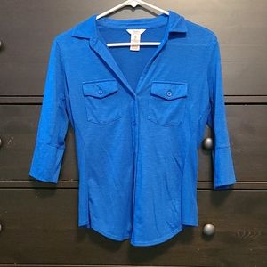 Candie's Blue 3/4 Sleeve Blouse